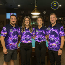 Load image into Gallery viewer, Purple Flaming Funny Dragon Pool 8 Ball Billiard Shirt For Women Custom Ball Billiard Team Attire NYN2611