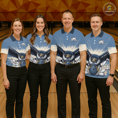 Custom Funny Falcon Bowling Jersey for Men Unisex Bowling Shirts for Team Polo & 1/4 Zip HNT244