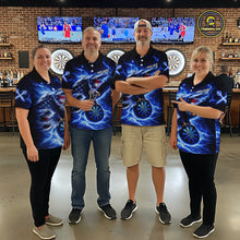 Load image into Gallery viewer, Thunder Torn US Flag Eagle Dartboard Women Darts Polo Shirt Custom Patriotic Dart League Shirt NYN2649