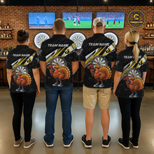Load image into Gallery viewer, Yellow Funny Turkey Chicken Darts Shirt for Men Darts Team Jerseys Polo &amp; 1/4 Zip Dart League NNT130