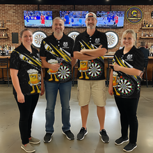 Load image into Gallery viewer, Custom Yellow Funny Beer Dart Shirts for Women Darts Team Jerseys Dart Tournament Polo &amp; 1/4 Zip NNT139