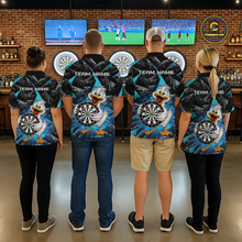 Load image into Gallery viewer, Custom Turquoise Duck Funny Dart Shirt Dart Team Jersey for Men Dartboard Polo &amp; 1/4Zip NNT167