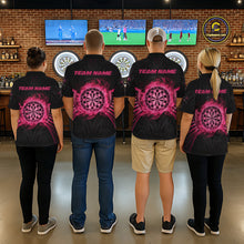 Load image into Gallery viewer, Black And Pink Smokes Dartboard Men Darts 1/4-Zip Shirts Custom Tribal Dart Team Jerseys NYN2349