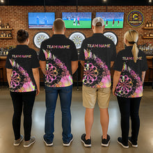 Load image into Gallery viewer, Pink Holographic Dartboard Grunge Darts Polo Shirts For Men Custom Name For Darters NYN2705