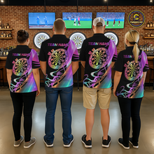 Load image into Gallery viewer, Custom Neon Pattern Dart Shirts For Women Dart Board Shirts Polo &amp; 1/4 Zip Dart Jersey Team NNT128