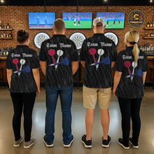 Load image into Gallery viewer, Custom American Flag Dart Shirts For Women Dart Board Shirts Polo &amp; 1/4 Zip Dart Jersey Team NNT126