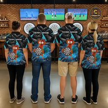 Load image into Gallery viewer, Custom Funny Turquoise Chicken Dart Shirts For Women Dart Board Gifts Darts Team Jerseys Dart League NNT152