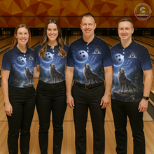 Load image into Gallery viewer, Custom Majestic Wolf Bowling Shirt for Men King Crown Bowling Jersey Polo &amp; Quarter-Zip QZT964