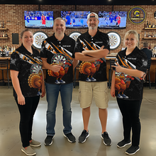 Load image into Gallery viewer, Orange Funny Turkey Chicken Darts Shirt for Men Darts Team Jerseys Polo &amp; 1/4 Zip Dart League NNT130