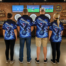 Load image into Gallery viewer, Thunder Torn US Flag Eagle Dartboard Women Darts Polo Shirt Custom Patriotic Dart League Shirt NYN2649