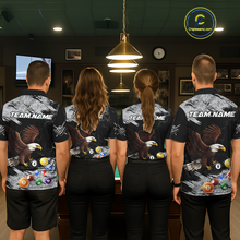 Load image into Gallery viewer, Custom Eagle 8 Ball Billiard Shirts for Women Billiard League Billiard Team Shirts Polo &amp; 1/4 Zip NNT108