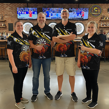 Load image into Gallery viewer, Yellow Funny Turkey Chicken Darts Shirt for Men Darts Team Jerseys Polo &amp; 1/4 Zip Dart League NNT130