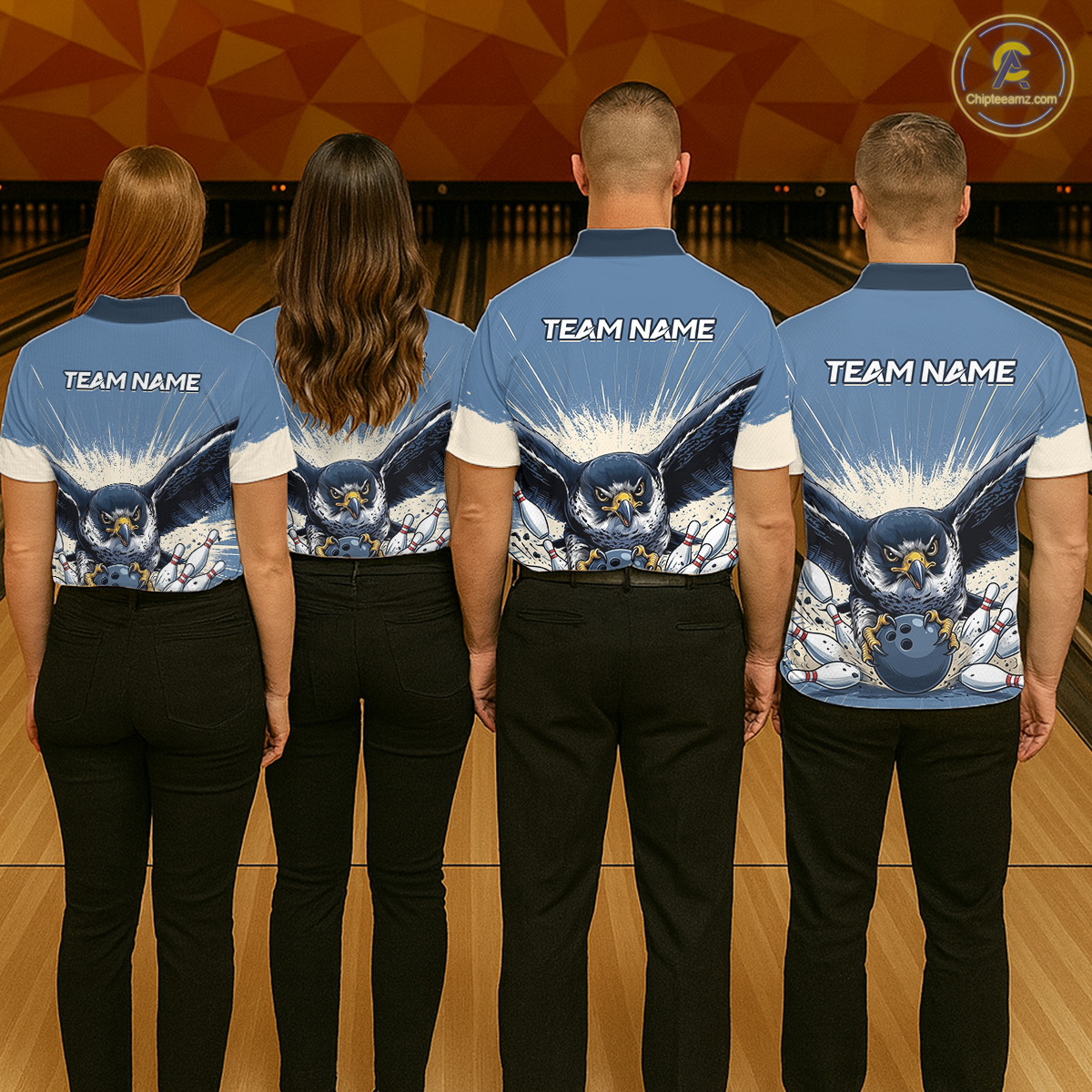 Custom Funny Falcon Bowling Jersey for Men Unisex Bowling Shirts for Team Polo & 1/4 Zip HNT244