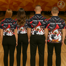 Load image into Gallery viewer, Custom Red Funny Duck Bowling Jersey for Women Bowling League Bowling Team Shirts Polo &amp; 1/4 Zip HN233