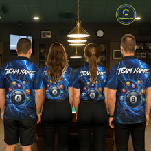 Load image into Gallery viewer, Thunder Lightning Billiard Ball Shirt For Women Custom Blue Flames 8 Ball Billiard Pool Jersey NYN3133
