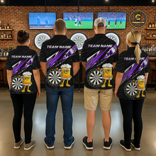 Load image into Gallery viewer, Custom Purple Funny Beer Dart Shirts for Women Darts Team Jerseys Dart Tournament Polo &amp; 1/4 Zip NNT139