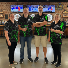 Load image into Gallery viewer, Green Custom Cobra Snake Dart Shirts for Women Dart Team Jersey Dartboard Gifts Polo &amp; 1/4 Zip NNT162