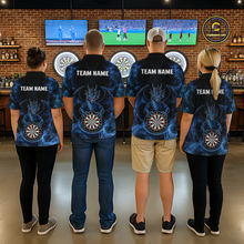 Load image into Gallery viewer, Custom Blue Dragon Darts Board Dart Shirts For Women Darts Team Jerseys Polo &amp; 1/4 Zip NNT121