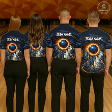 Load image into Gallery viewer, Wolf Bowling Jersey for Men Polo &amp; 1/4 Zip Custom Wolf Bowling Team Shirts Bowling League HNT205