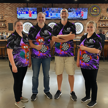 Load image into Gallery viewer, Custom Funny Purple Chicken Dart Shirts For Men Dart Board Gifts Darts Team Jerseys Dart League NNT152