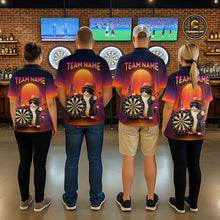 Load image into Gallery viewer, Funny Cat Retro Dart Shirts For Women Custom Dart Board Shirts Polo &amp; 1/4 Zip Dart Jersey Team NNT124
