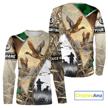 Load image into Gallery viewer, Custom Mallard Duck Hunting Camo 3D Printed Shirts, Personalized Duck Hunting Gifts NBT131
