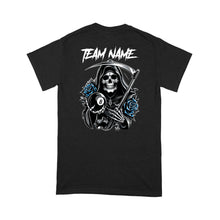 Load image into Gallery viewer, Personalized Multicolor Death Skeleton Billiard Shirts, Funny 8 Ball T-Shirts For Pool Team Player TDM3916