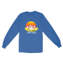 Load image into Gallery viewer, Custom Name and Team name Retro Bowling Ball Pins Unisex Standard Long Sleeve NQS8693