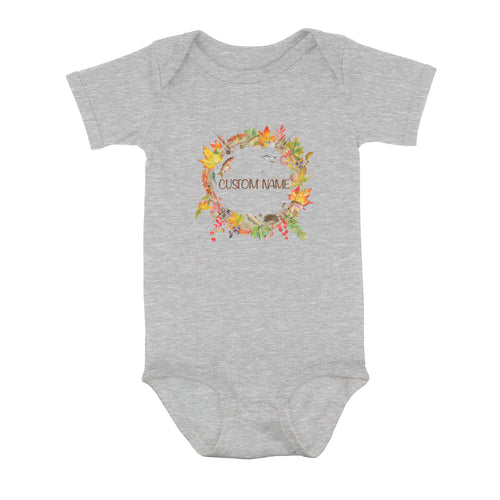 Custom Fall Fishing Infant Fishing Shirts, Fall Fishing Baby Onesie Thanksgiving Newborn IPHW7145