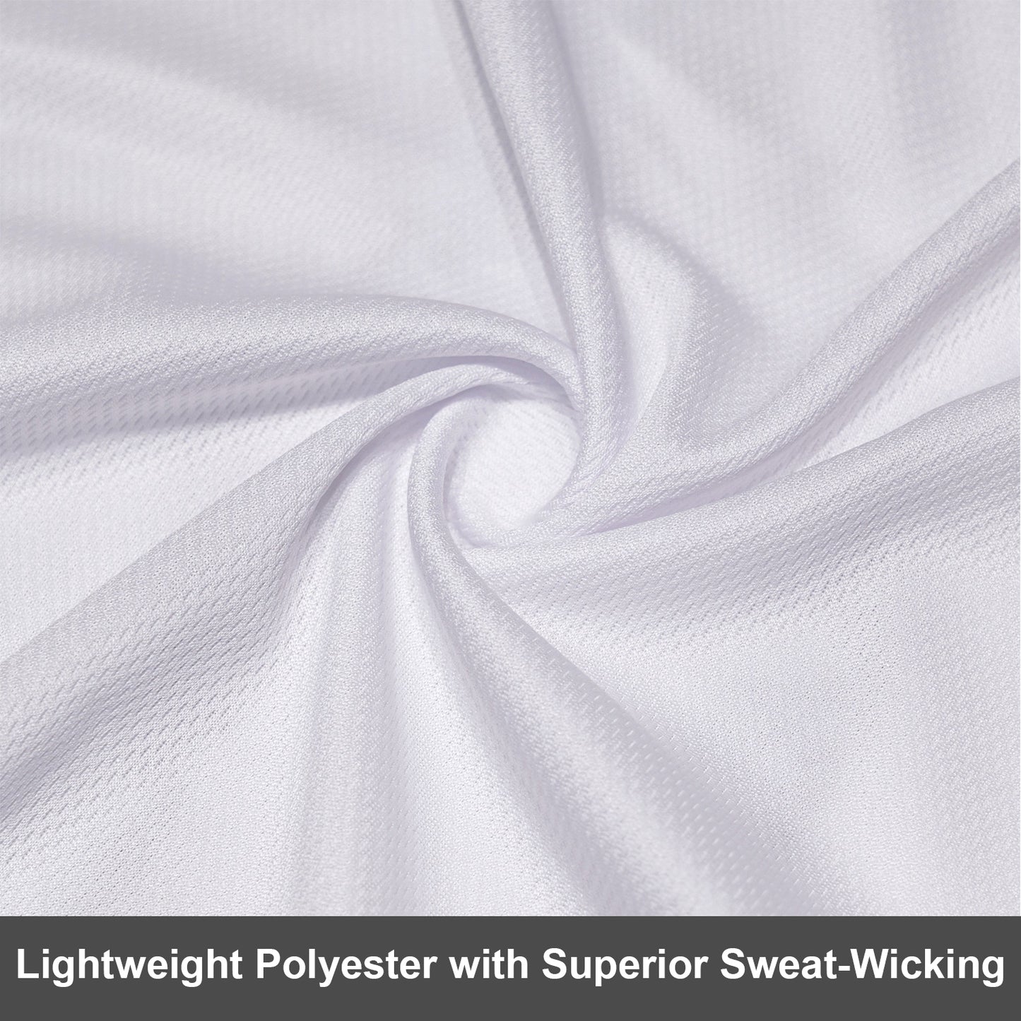 Detail shot of lightweight polyester material for men women's bowling shirt 