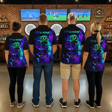 Load image into Gallery viewer, Custom Neon Pattern Dart Shirts For Men Dart Board Shirts Polo &amp; 1/4 Zip Dart Jersey Team NNT129