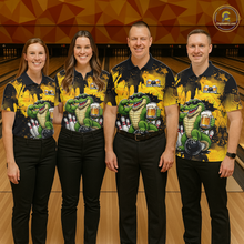 Load image into Gallery viewer, Custom Beer Alligator Bowling Jersey for Women Bowling Polo &amp; 1/4 Zip Bowling Team Shirts HNT271