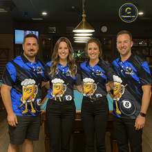Load image into Gallery viewer, Custom Funny Blue Beer 8 Ball Pool Women Billiard Polo &amp; 1/4 Zip, Billiard Shirt, Billiard Team Jerseys NNT146