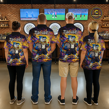 Load image into Gallery viewer, Custom Funny Shark Dart Shirts for Men Darts Team Jerseys Dart Tournament Polo &amp; 1/4 Zip NNT136