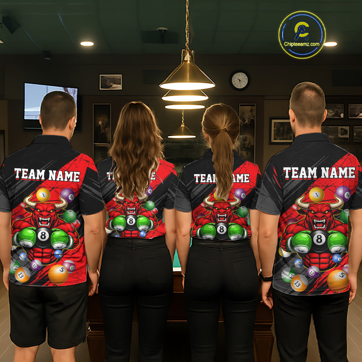 Boxing Bull Hold 8 Ball Pool Funny Billiard Shirt For Men Personalized Pool Balls Billiard Shirts NYN2652