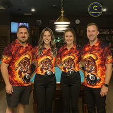 Load image into Gallery viewer, Red Flames Wolf Claw Hold 8 Ball 3D Unique Billiard Shirt For Women Personalized Pool Balls Shirts NYN2651