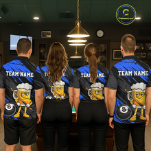 Load image into Gallery viewer, Custom Funny Blue Beer 8 Ball Pool Men Billiard Polo &amp; 1/4 Zip, Billiard Shirt, Billiard Team Jerseys NNT146