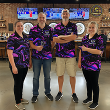 Load image into Gallery viewer, Pink-Purple Pattern Darts Team Jerseys Dart Shirts For Women Dart Tournament Polo &amp; 1/4 Zip NNT119