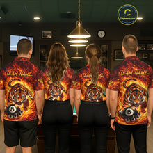 Load image into Gallery viewer, Red Flames Wolf Claw Hold 8 Ball 3D Unique Billiard Shirt For Women Personalized Pool Balls Shirts NYN2651