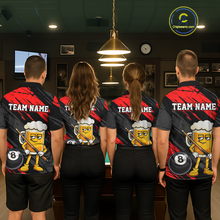 Load image into Gallery viewer, Custom Funny Red Beer 8 Ball Pool Men Billiard Polo &amp; 1/4 Zip, Billiard Shirt, Billiard Team Jerseys NNT146