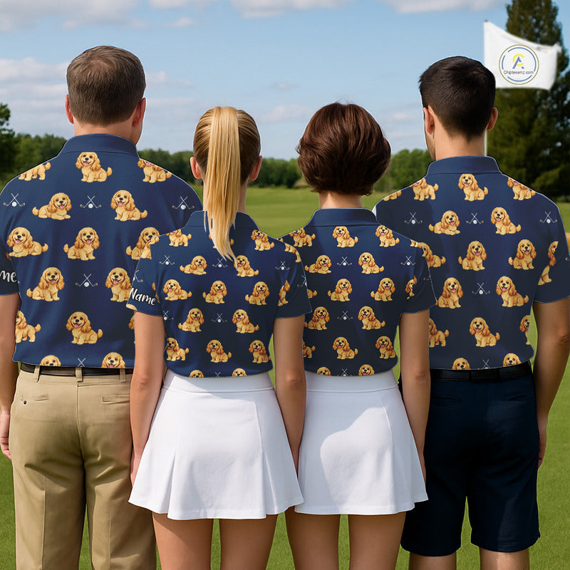 Womens Golf Polo Shirt Custom Funny Cocker Spaniel Team Ladies Golf Tops, Dog Lover Gift NHN0210