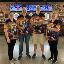 Load image into Gallery viewer, Custom Funny Shark Dart Shirts for Men Darts Team Jerseys Dart Tournament Polo &amp; 1/4 Zip NNT136