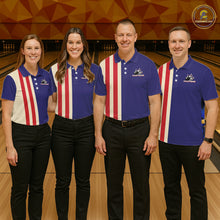Load image into Gallery viewer, Red, White and Blue Retro Bowling Shirts For Men custom patriotic bowling outfits team jerseys NQS11167