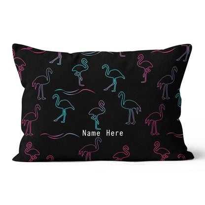 Colorful Neon Flamingo Custom Throw Pillow Personalized Home Decor Gifts LDT1191