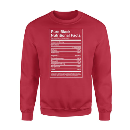 Black Pride Pure Black Nutritional Facts - Standard Crew Neck Sweatshirt