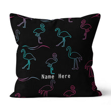 Load image into Gallery viewer, Colorful Neon Flamingo Custom Throw Pillow Personalized Home Decor Gifts LDT1191
