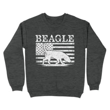 Load image into Gallery viewer, Beagle Dog American Flag Shirt, Mens Beagle Gift, Dog Lover, Hunting Dog Standard Sweatshirt FSD2345D01