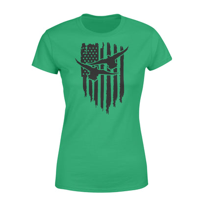 Duck Hunting American Flag Clothes, Shirt for Hunting NQS121- Standard Women's T-shirt
