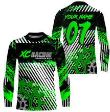 Load image into Gallery viewer, Cross-country XC mountain bike jersey UPF30+ Green kid adult MTB shirt youth boys cycling gear| SLC106