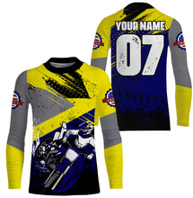 Load image into Gallery viewer, Kids youth adult jersey for dirt bike custom UV blue Motocross racing shirt off-road motorcycle PDT100